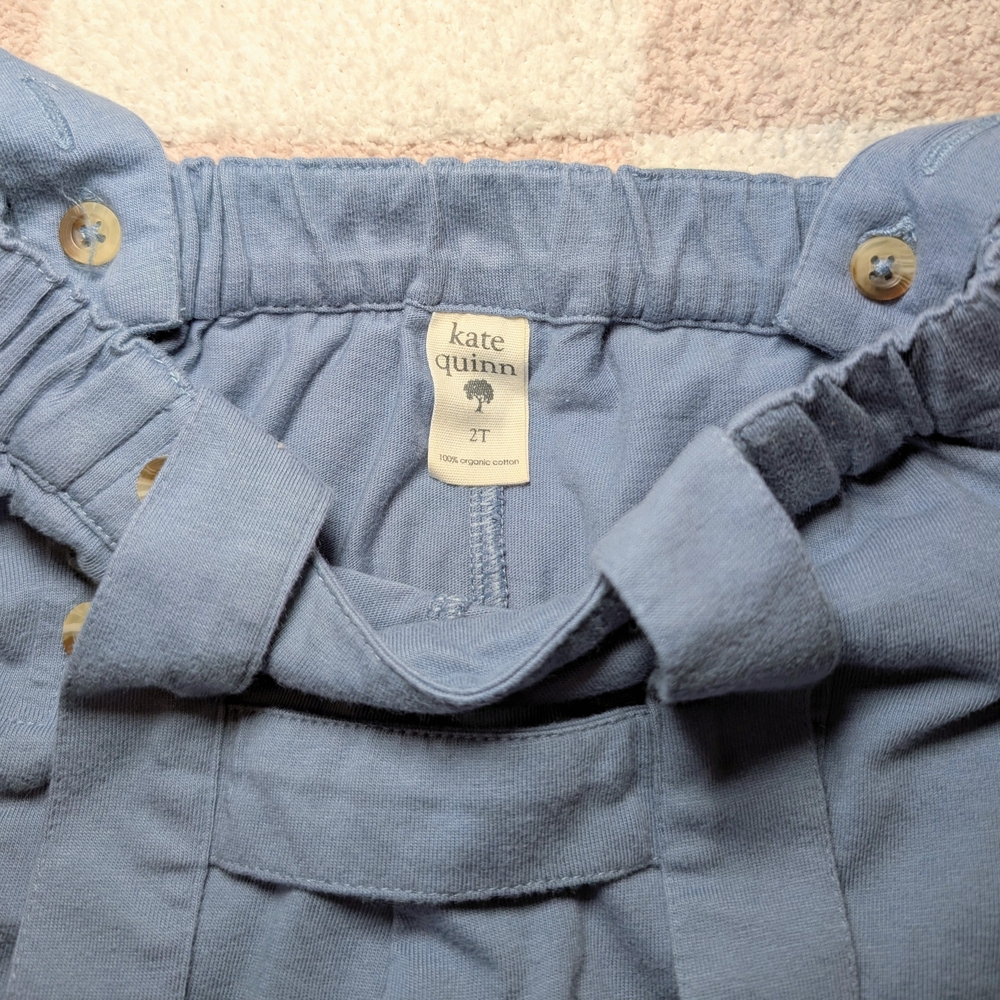 Kate Quinn Blue Suspender Shorts, 2T - Picture 3 of 5